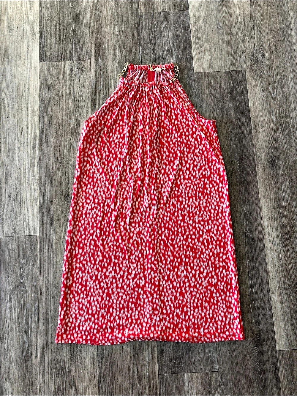 Michael Kors Red & White Mini Dress Size Medium Like New